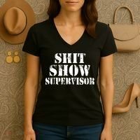 Shit Show Supervisor Women's V-Neck T-Shirt thumb 3