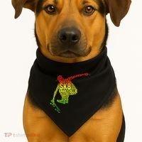 Skateboard Skater Slang Retro Skaterboarding USA-Made Doggie Bandana thumb 1