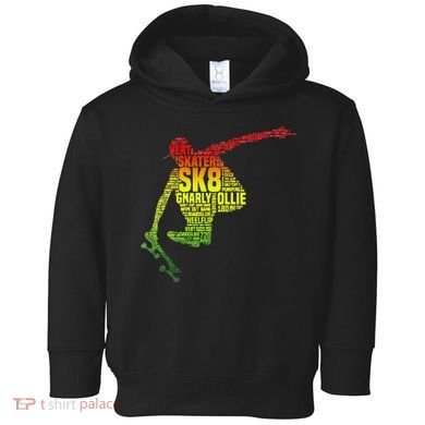 Skateboard Skater Slang Retro Skaterboarding Toddler Hoodie
