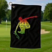 Skateboard Skater Slang Retro Skaterboarding Golf Towel thumb 1