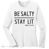 Stay Salty Stay Lit Christian Religious Women's Long Sleeve Shirt thumb 0