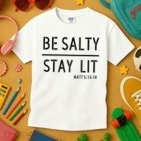 Stay Salty Stay Lit Christian Religious Kids T-Shirt thumb 3