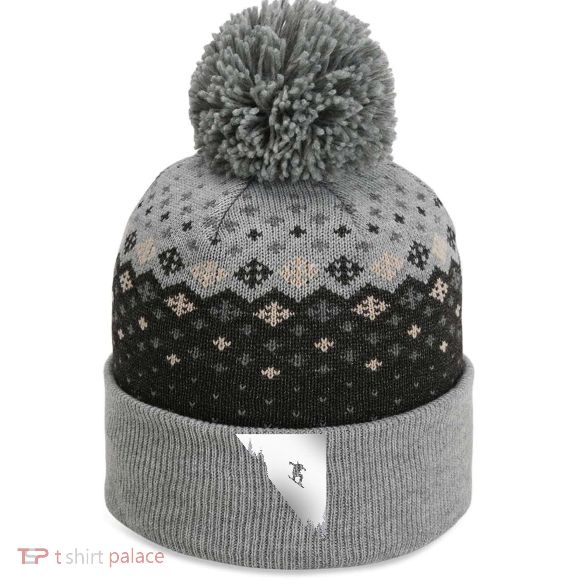 Snowboard Snowboarding Snowboarder Snowboard The Baniff Cuffed Pom Beanie