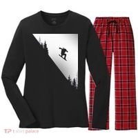 Snowboard Snowboarding Snowboarder Snowboard Women's Long Sleeve Flannel Pajama Set  thumb 0