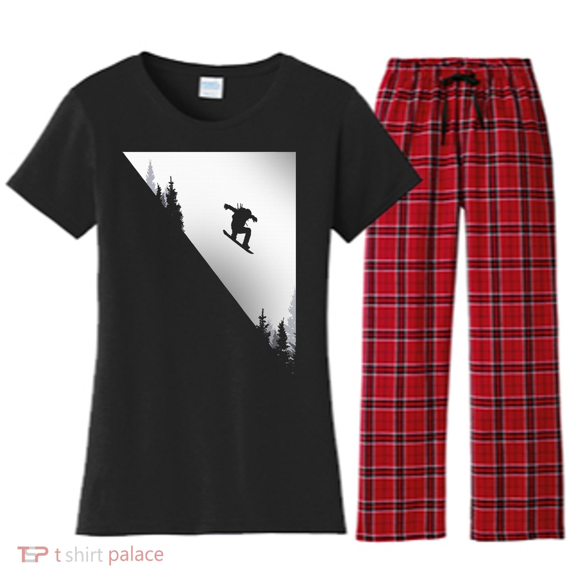 Snowboard Snowboarding Snowboarder Snowboard Women's Flannel Pajama Set