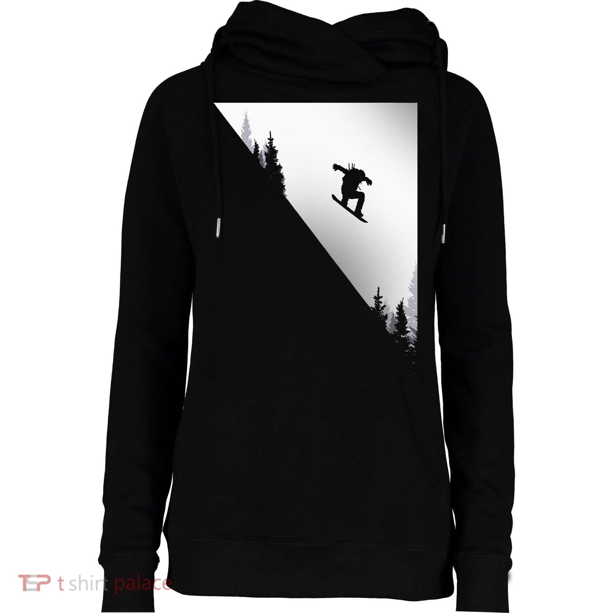 Snowboard Snowboarding Snowboarder Snowboard Womens Funnel Neck Pullover Hood