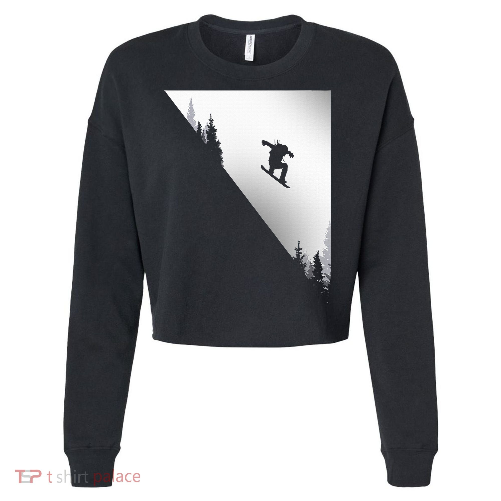 Snowboard Snowboarding Snowboarder Snowboard Cropped Pullover Crew