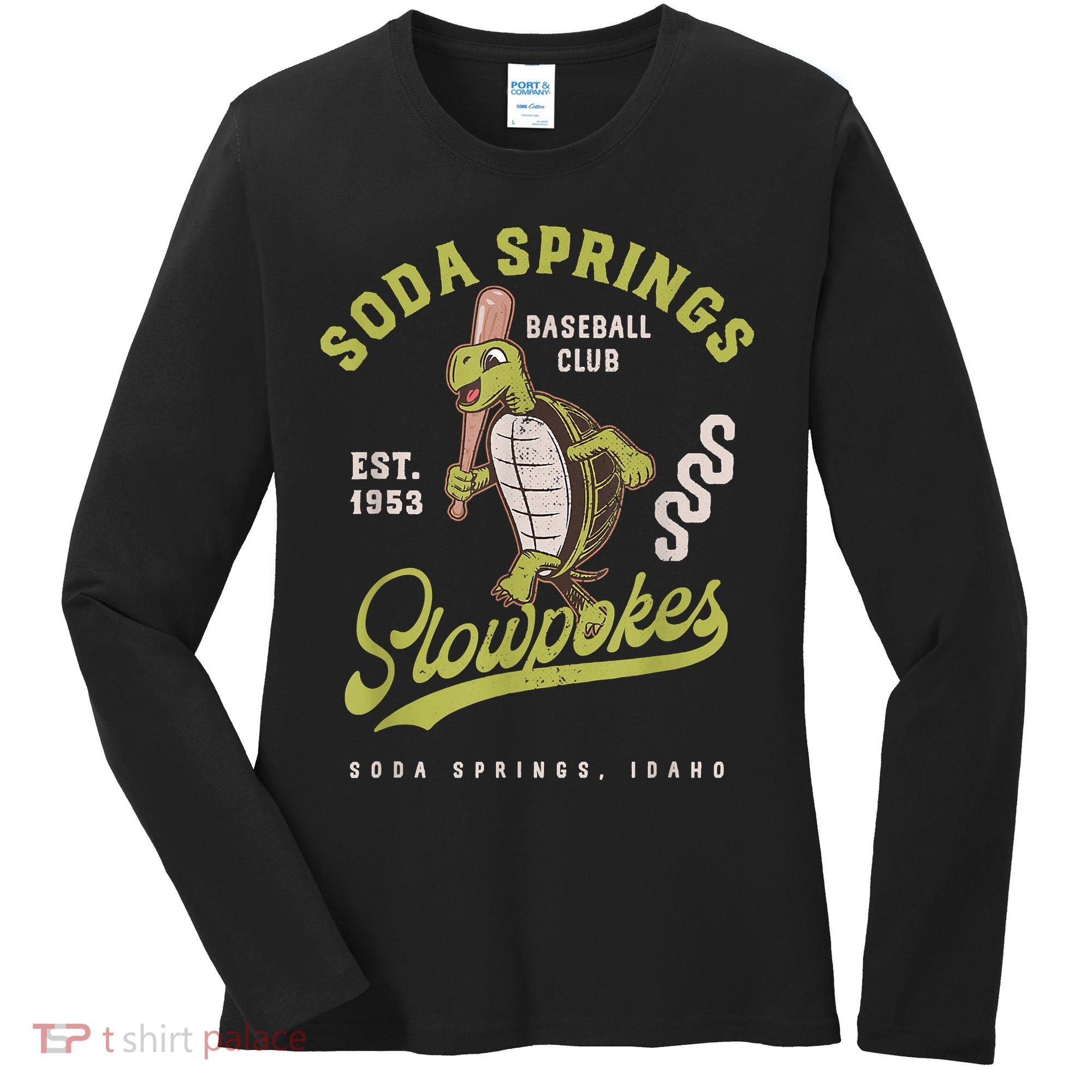 Soda Springs Slowpokes Retro Minor League Baseball Team Women's Long Sleeve Shirt