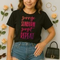 Sunrise Sunburn Sunset Repeat Funny Sayings Summer Cute Gift Comfort Colors Boxy T-Shirt thumb 2