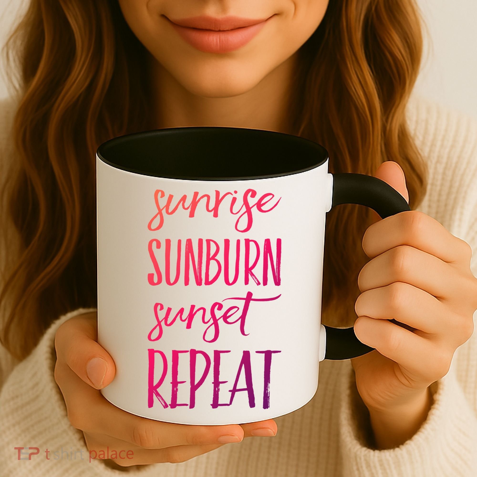Sunrise Sunburn Sunset Repeat Funny Sayings Summer Cute Gift Coffee Mug