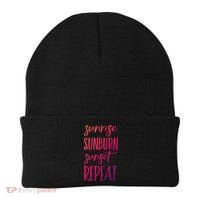 Sunrise Sunburn Sunset Repeat Funny Sayings Summer Cute Gift Beanie thumb 0