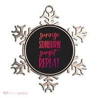 Sunrise Sunburn Sunset Repeat Funny Sayings Summer Cute Gift Ornament thumb 0