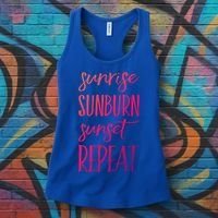 Sunrise Sunburn Sunset Repeat Funny Sayings Summer Cute Gift Women's Tank Top thumb 3