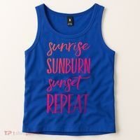 Sunrise Sunburn Sunset Repeat Funny Sayings Summer Cute Gift Tank Top thumb 2