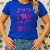 Sunrise Sunburn Sunset Repeat Funny Sayings Summer Cute Gift Women's T-Shirt thumb 2