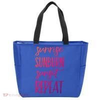 Sunrise Sunburn Sunset Repeat Funny Sayings Summer Cute Gift Tote Bag thumb 0