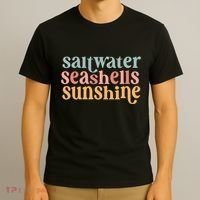 Saltwater Seashells Sunshine Cute Summer T-Shirt thumb 3