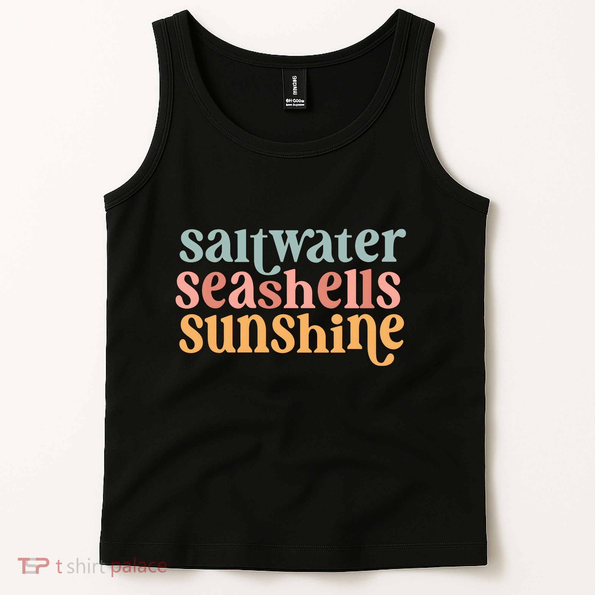 Saltwater Seashells Sunshine Cute Summer Tank Top