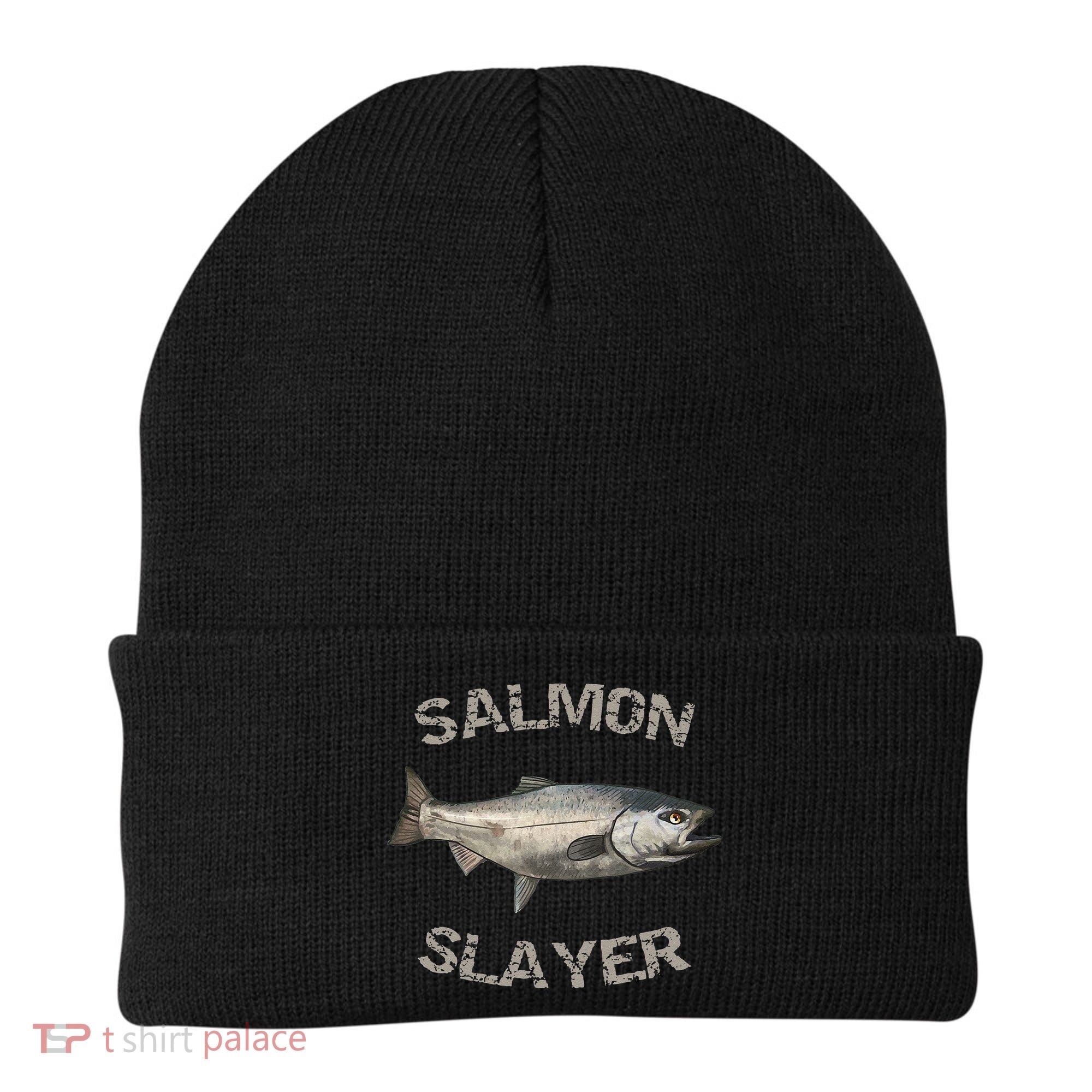 Salmon Slayer Salmon Fishing Salmon Beanie