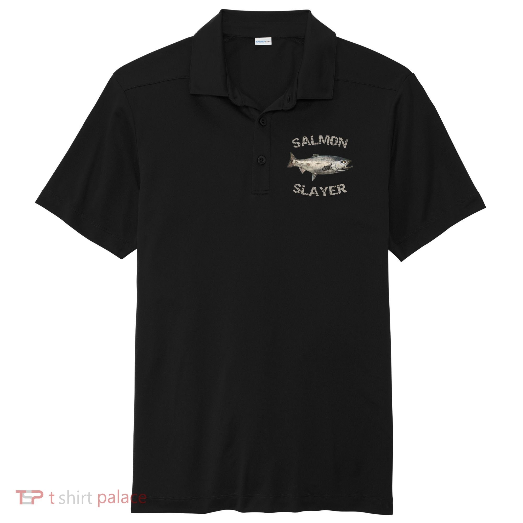 Salmon Slayer Salmon Fishing Salmon Sport-Tek Posi-UV Pro Polo