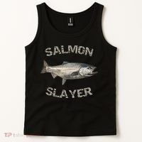 Salmon Slayer Salmon Fishing Salmon Tank Top thumb 2