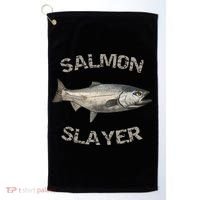 Salmon Slayer Salmon Fishing Salmon Golf Towel thumb 0