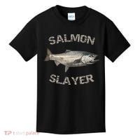 Salmon Slayer Salmon Fishing Salmon Kids T-Shirt thumb 0