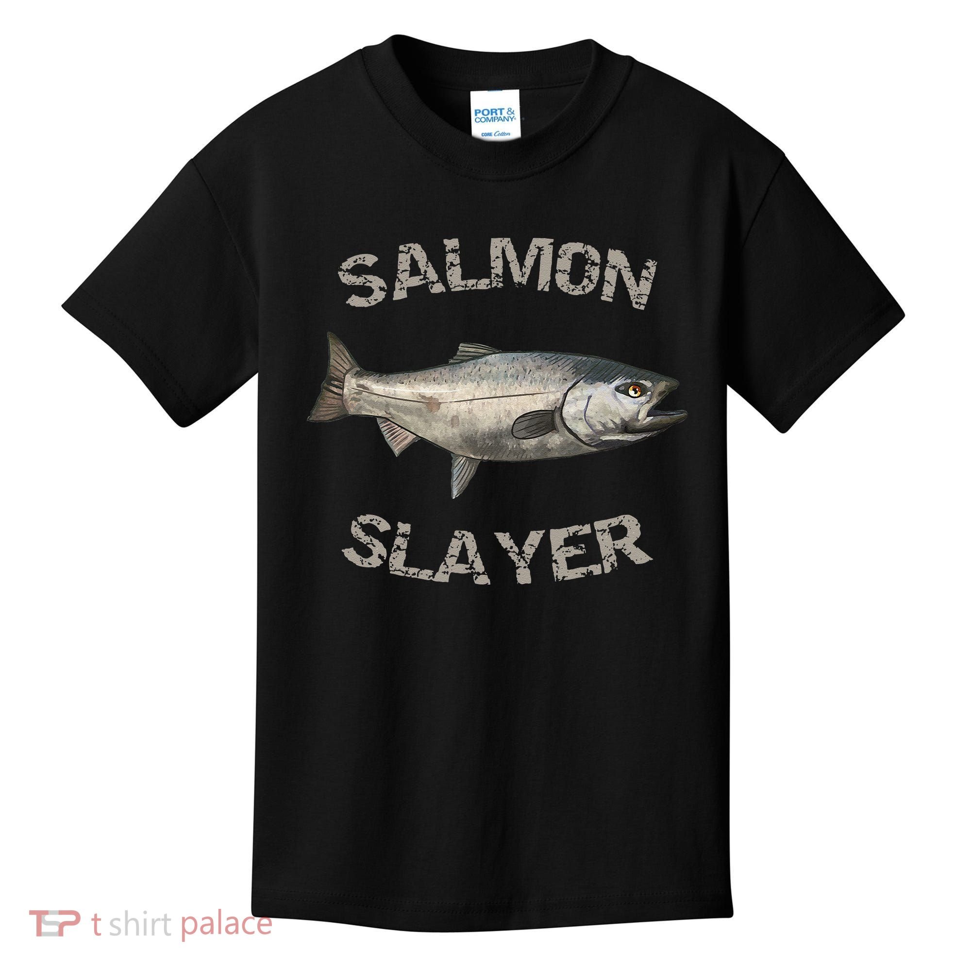 Salmon Slayer Salmon Fishing Salmon Kids T-Shirt