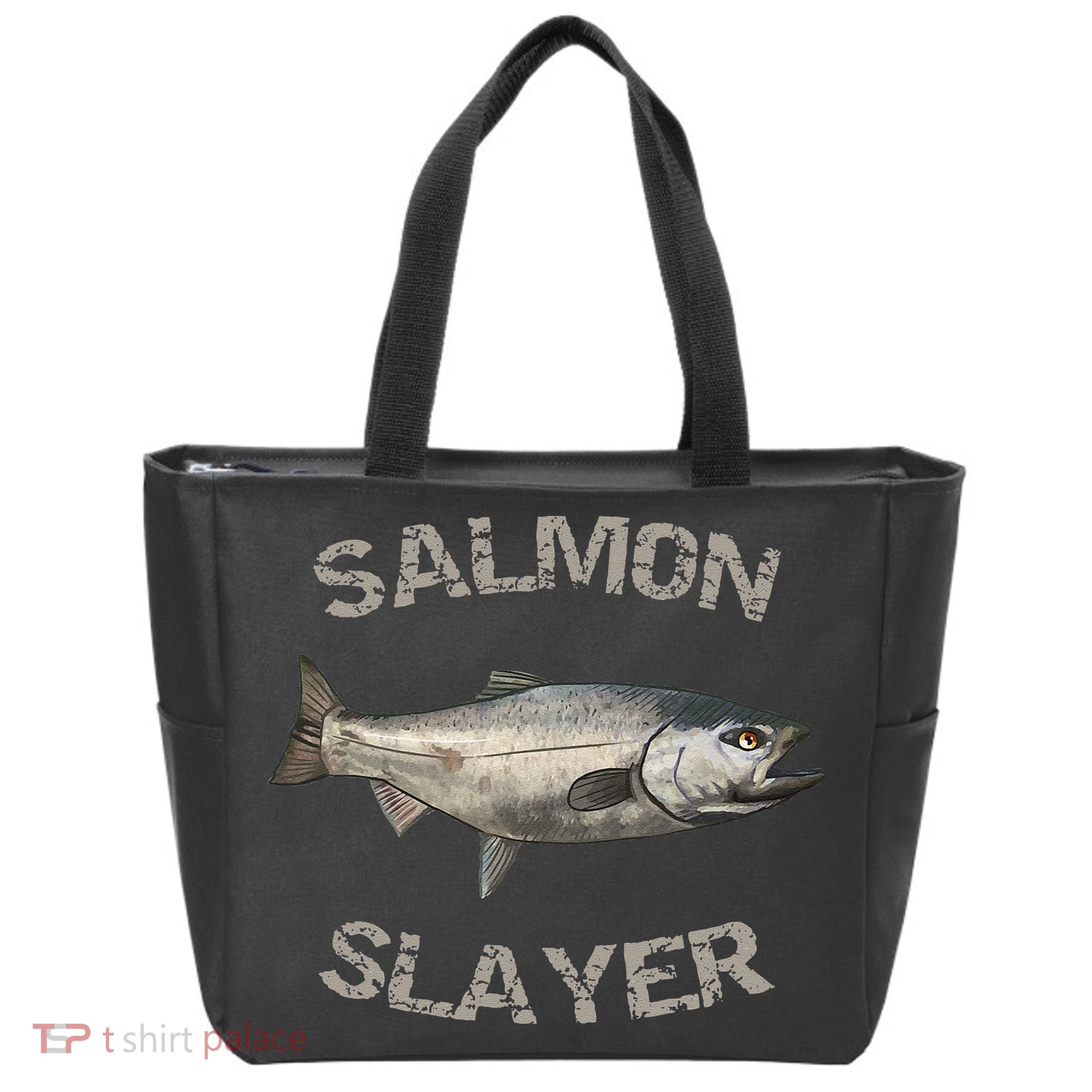 Salmon Slayer Salmon Fishing Salmon Tote Bag