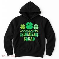Shenanigans Squad St Patricks Day Boy Shamrock Groovy Retro Hoodie thumb 0