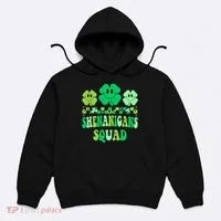 Shenanigans Squad St Patricks Day Boy Shamrock Groovy Retro Hoodie thumb 0