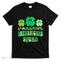 Shenanigans Squad St Patricks Day Boy Shamrock Groovy Retro T-Shirt thumb 0