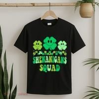 Shenanigans Squad St Patricks Day Boy Shamrock Groovy Retro T-Shirt thumb 2
