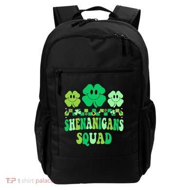 Shenanigans Squad St Patricks Day Boy Shamrock Groovy Retro Backpack
