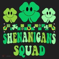 Shenanigans Squad St Patricks Day Boy Shamrock Groovy Retro Tumbler thumb 3