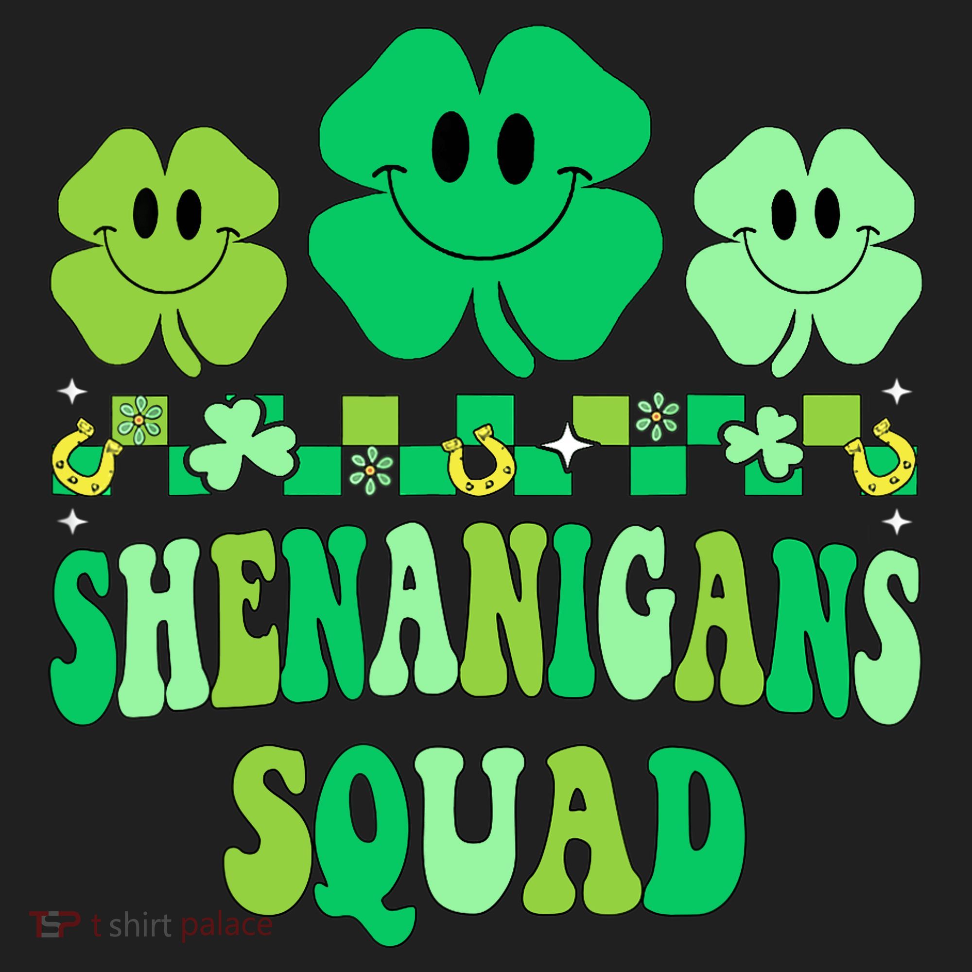 Shenanigans Squad St Patricks Day Boy Shamrock Groovy Retro Tumbler