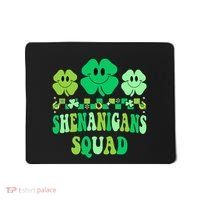 Shenanigans Squad St Patricks Day Boy Shamrock Groovy Retro Mousepad thumb 0