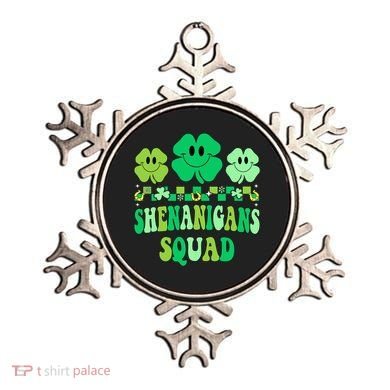 Shenanigans Squad St Patricks Day Boy Shamrock Groovy Retro Ornament