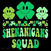 Shenanigans Squad St Patricks Day Boy Shamrock Groovy Retro Baby Bodysuit thumb 2