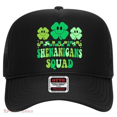 Shenanigans Squad St Patricks Day Boy Shamrock Groovy Retro Hat