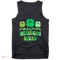 Shenanigans Squad St Patricks Day Boy Shamrock Groovy Retro Tank Top thumb 0