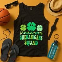 Shenanigans Squad St Patricks Day Boy Shamrock Groovy Retro Tank Top thumb 4