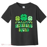 Shenanigans Squad St Patricks Day Boy Shamrock Groovy Retro Toddler T-Shirt thumb 0