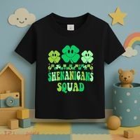 Shenanigans Squad St Patricks Day Boy Shamrock Groovy Retro Toddler T-Shirt thumb 3