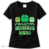 Shenanigans Squad St Patricks Day Boy Shamrock Groovy Retro Women's T-Shirt thumb 0