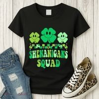 Shenanigans Squad St Patricks Day Boy Shamrock Groovy Retro Women's T-Shirt thumb 3