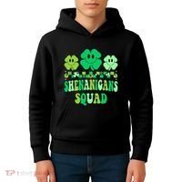Shenanigans Squad St Patricks Day Boy Shamrock Groovy Retro Kids Hoodie thumb 4
