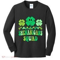 Shenanigans Squad St Patricks Day Boy Shamrock Groovy Retro Kids Long Sleeve Shirt thumb 0