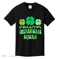 Shenanigans Squad St Patricks Day Boy Shamrock Groovy Retro Kids T-Shirt thumb 0