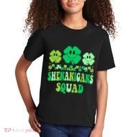 Shenanigans Squad St Patricks Day Boy Shamrock Groovy Retro Kids T-Shirt thumb 2